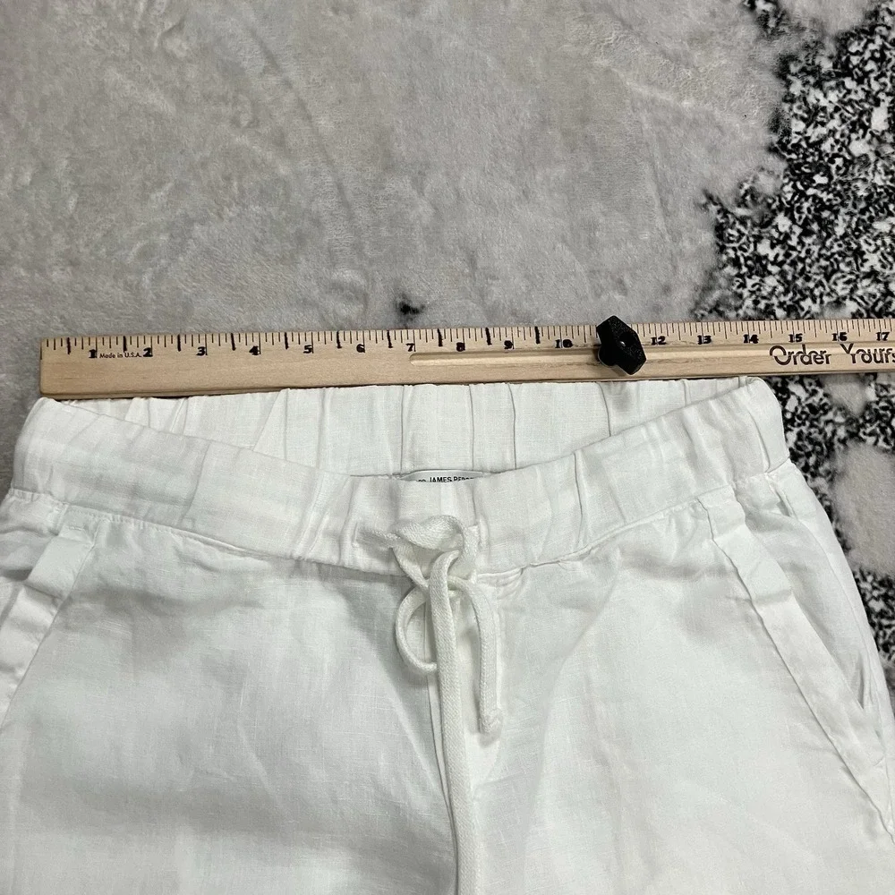 James Perse Linen Pants White Drawstring Wide Leg Relaxed USA Size 1 Small - Picture 2 of 11